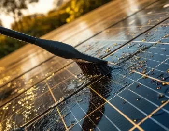 Washing roof solar panels.